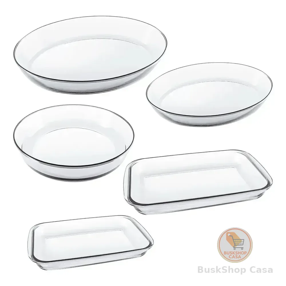Conjunto Assadeiras 5 Peças Sem Tampa De Vidro - Marinex Cristalino