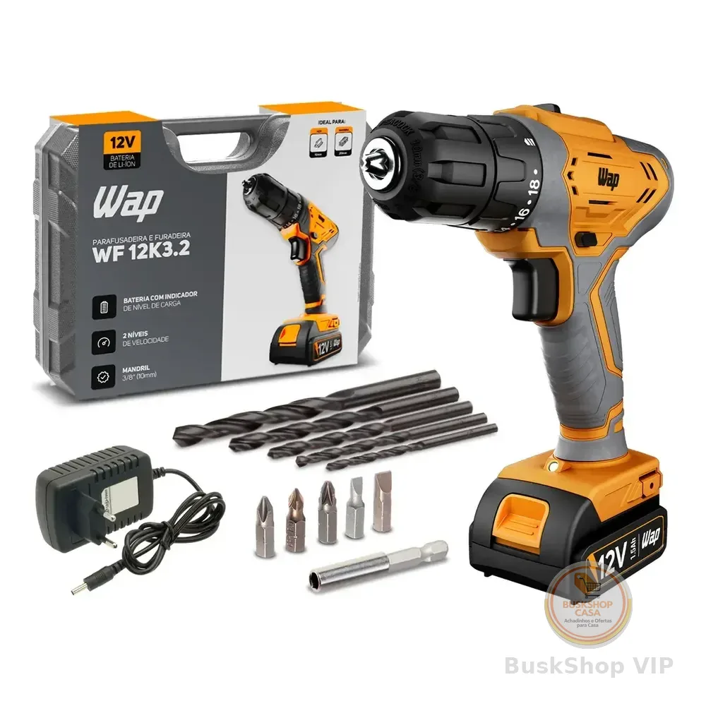 Parafusadeira E Furadeira De Impacto Wf 12k3.2 Wap Amarelo 127/220v 60hz