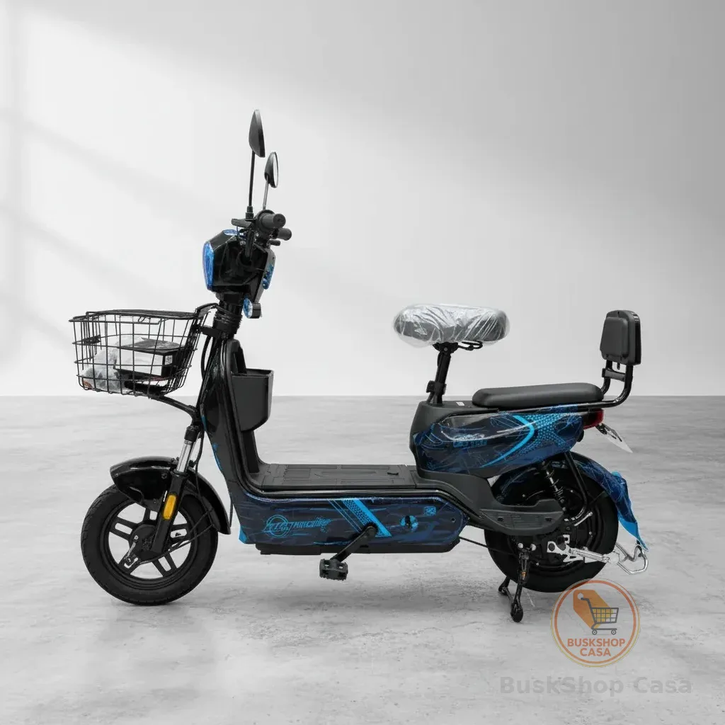 BICICLETA ELÉTRICA DROPP 500W PRETO/AZUL 48V BATERIA 13AH