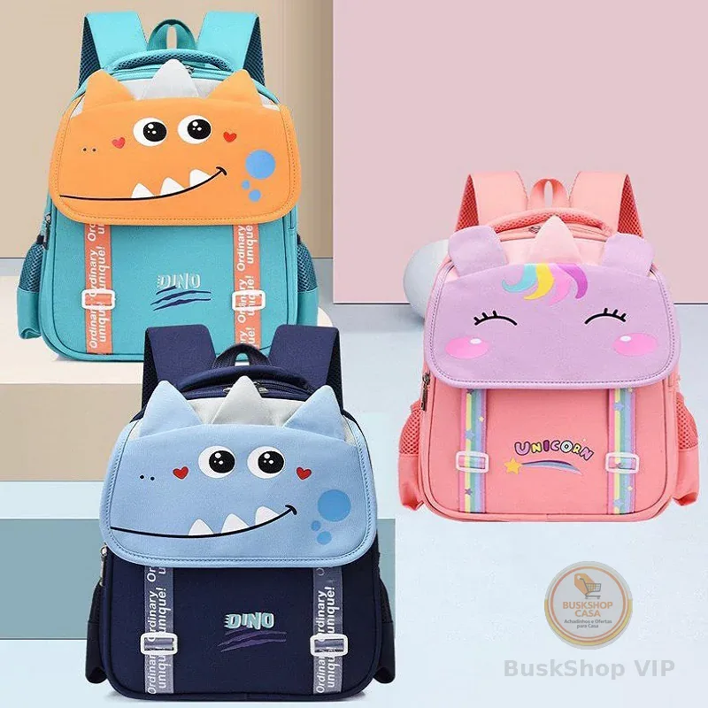 Mochila Escolar Infantil Menino Menina Dinossauro Unicórnio 030