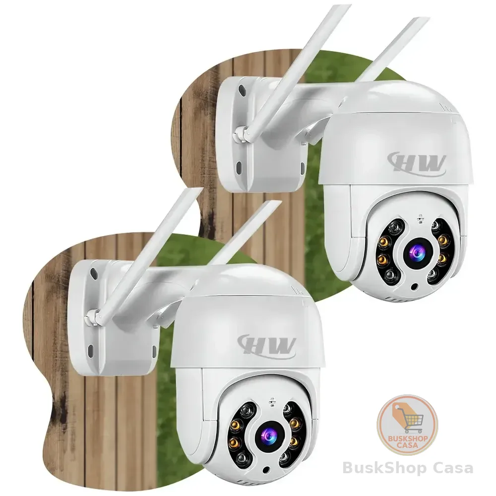 Kit 2 Câmera Segurança Ip Interna Externa Wifi Icsee Infravermelho Prova Dágua - Hw Branco