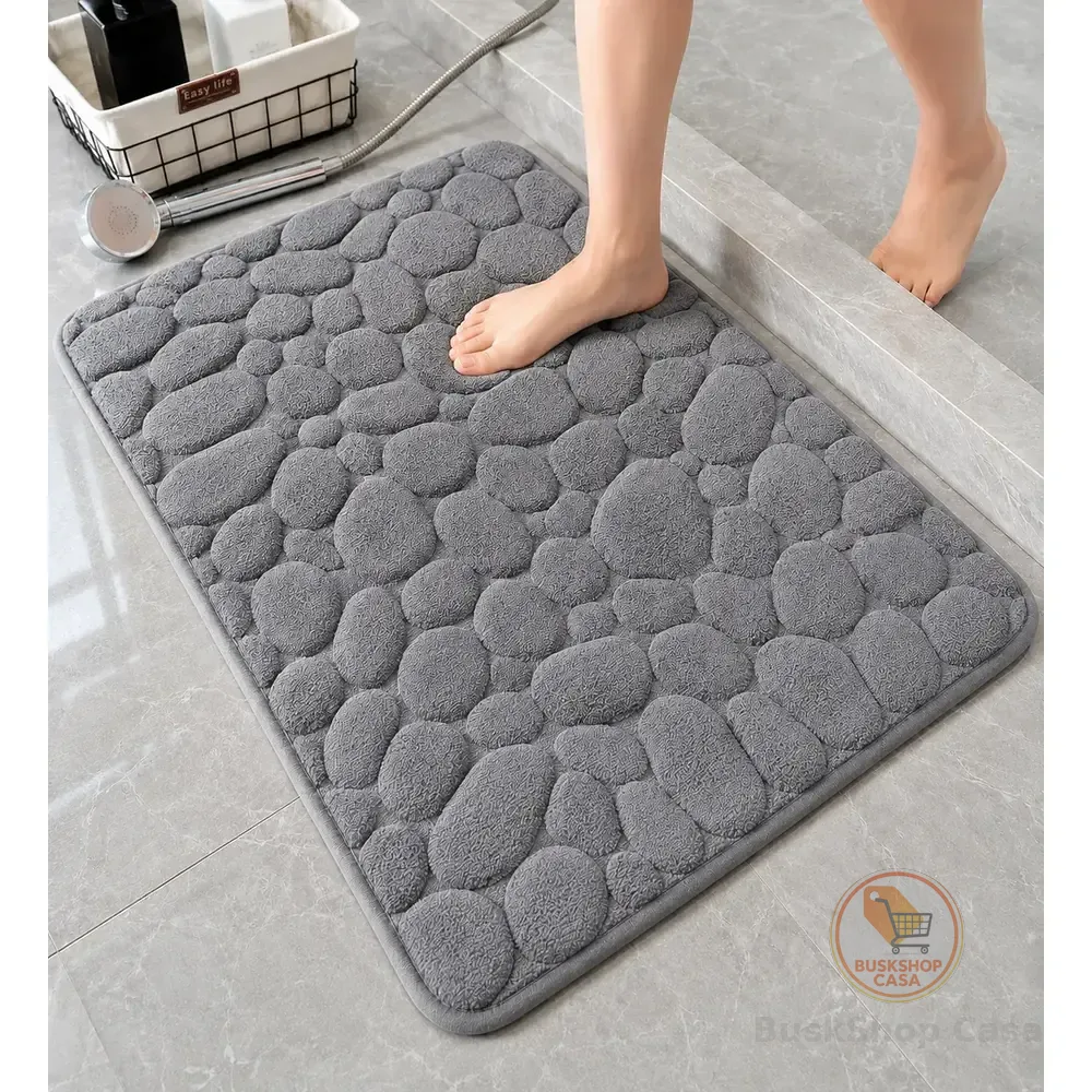 Tapete Banheiro Antiderrapante Macio Absorvente 60x40 Cinza