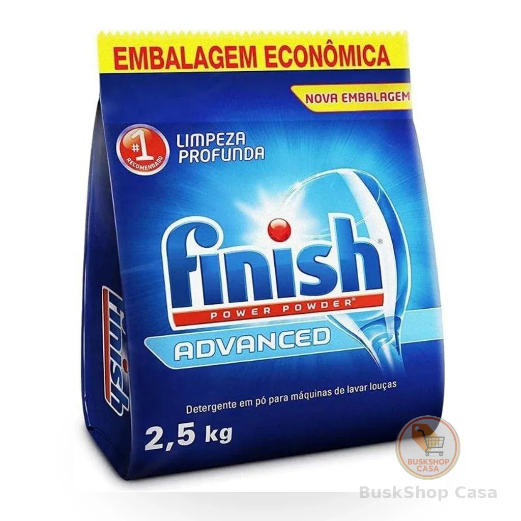 Detergente Em Pó Finish Para Lava Louças 2,5kg Limpeza Profunda