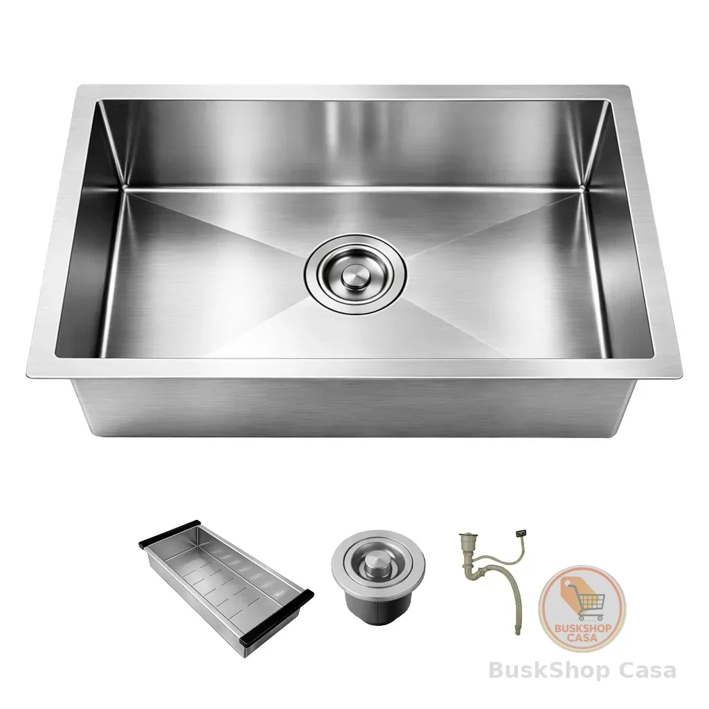 Cuba De Cozinha Gourmet Retangular Pia Completa 60x40 Premium Aço Inox 304 Escovada Prata Brinovar