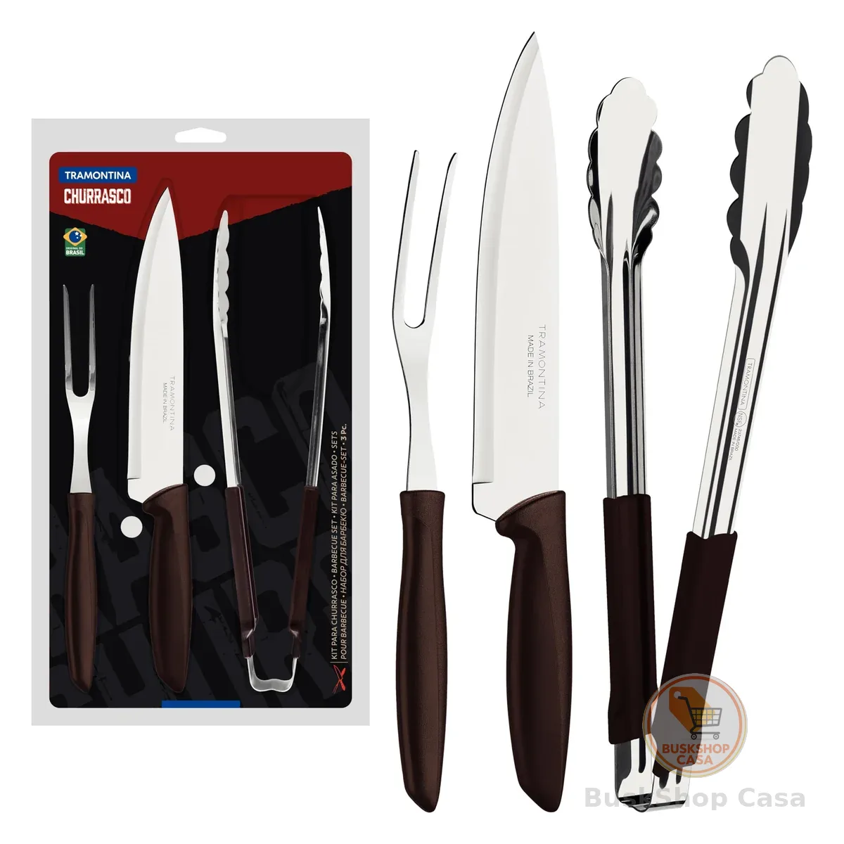 Tramontina Kit churrasco Inox 3 peças Plenus