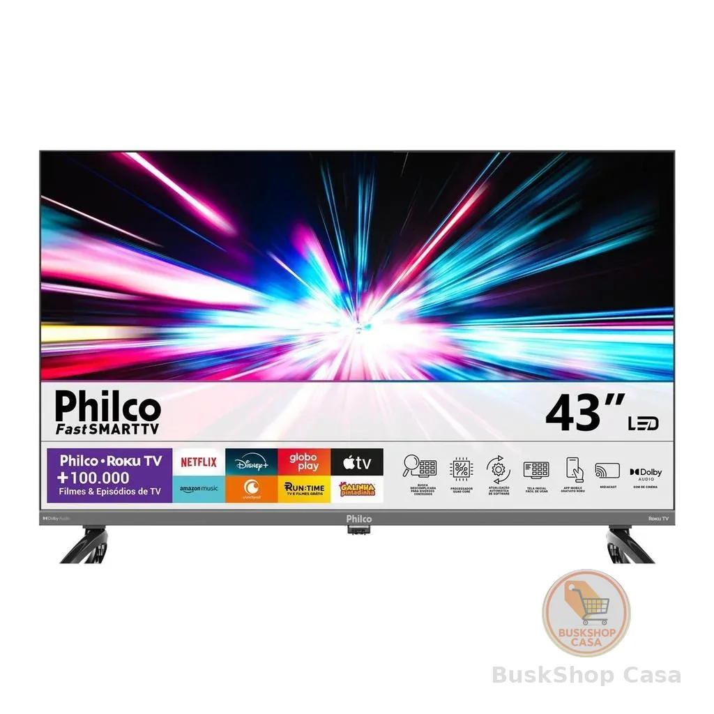 Smart TV 43" Philco QLED HDR10 Roku TV P43KRB