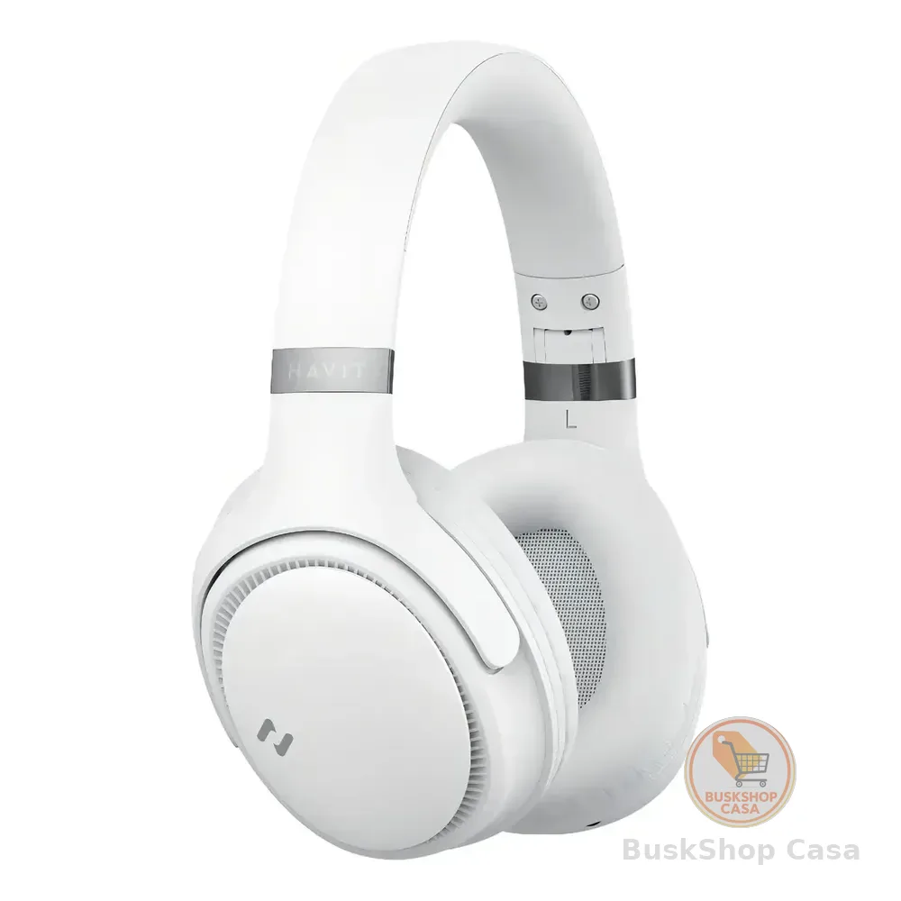 Heaphone Havit H630bt Bluetooth 5.3 On-ear 3d 55h Cor Bege Branco