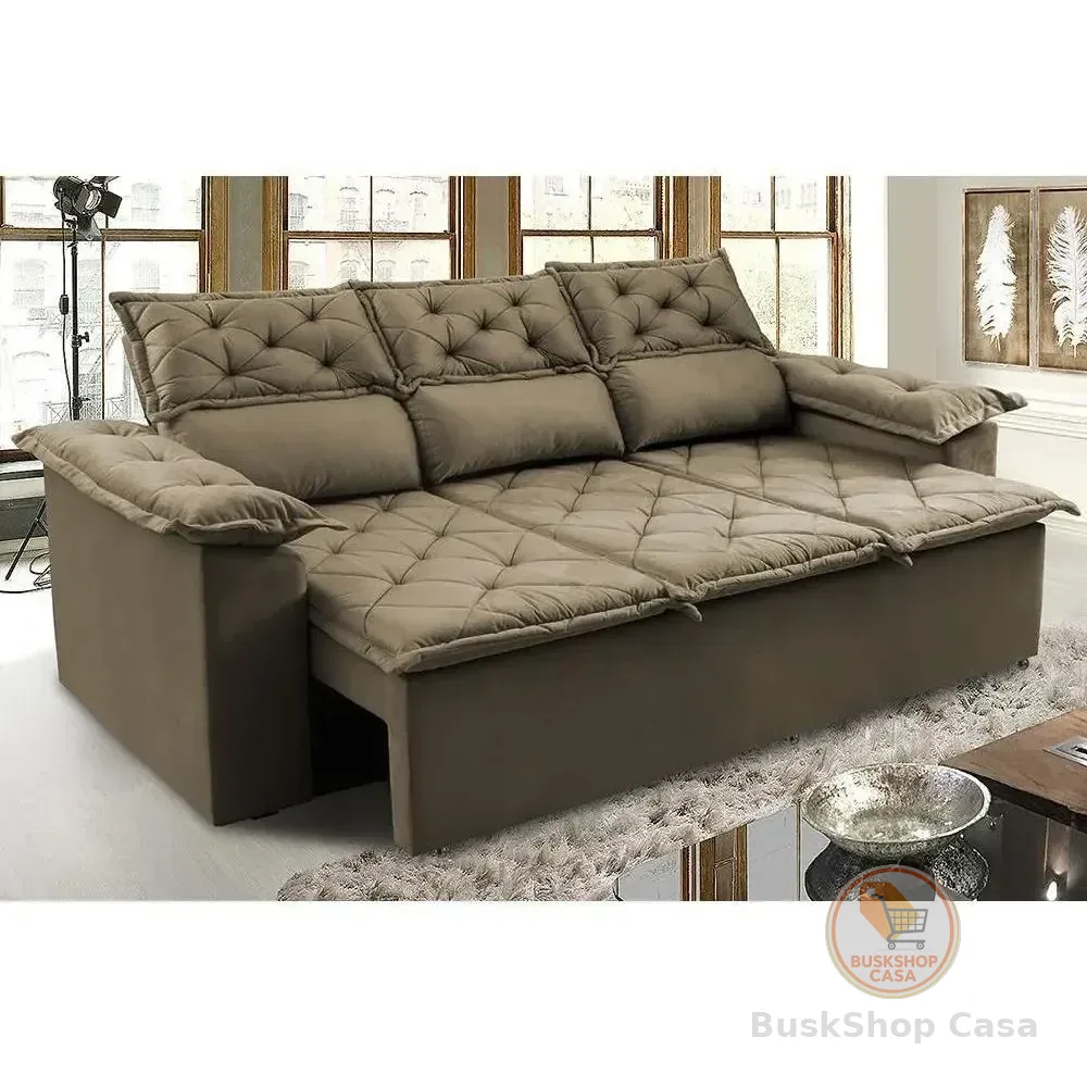 Sofá 3 Lugares Retrátil Cama Inbox