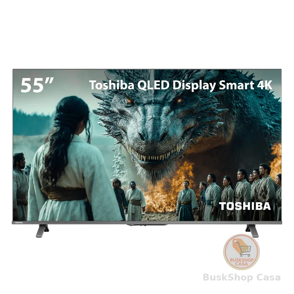 Smart TV QLED 55" 4K Toshiba Google TV 3 HDMI 2 USB Wi-Fi