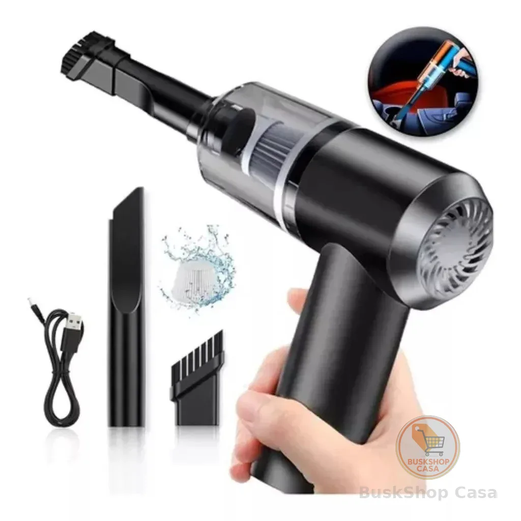 Mini Aspirador de Pó Portátil Automotivo Casa Sem Fio 3 em 1 Recarregável Potente 6000Pa