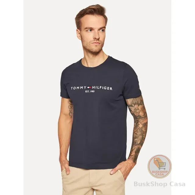 Camiseta Tommy Hilfiger Masculina Logo Tee Marinho