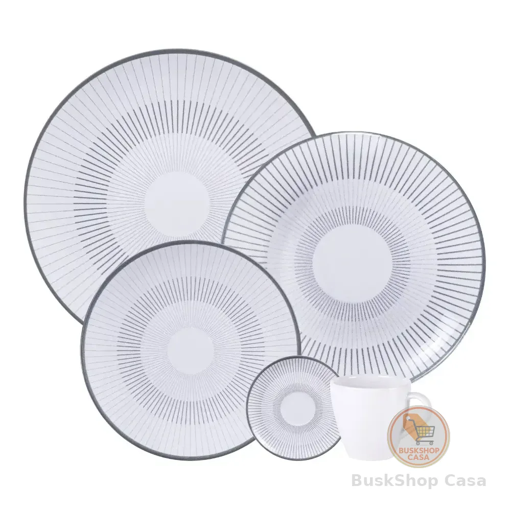 Aparelho De Jantar Tramontina Griz Porcelana