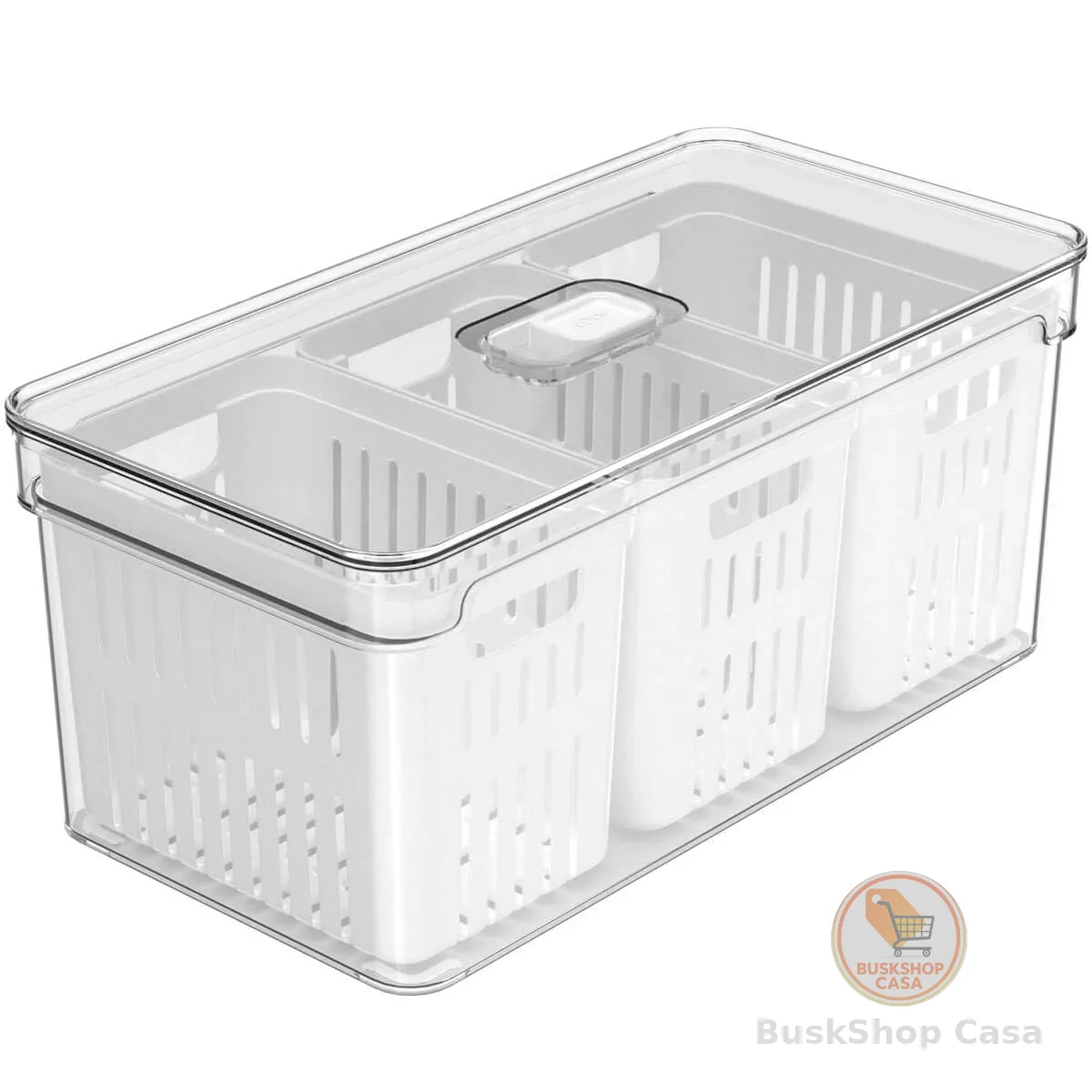 Ou Organizador de Geladeira com Cesto Triplo 5L Linha Clear Fresh