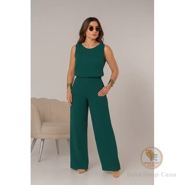 Conjunto Alfaiataria Feminino Calça Wide Leg E Blusa Elegant