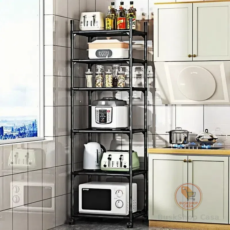 Estante 5 Prateleiras Cozinha de Aço Multiuso Utensílios Casa Escritório Organizador