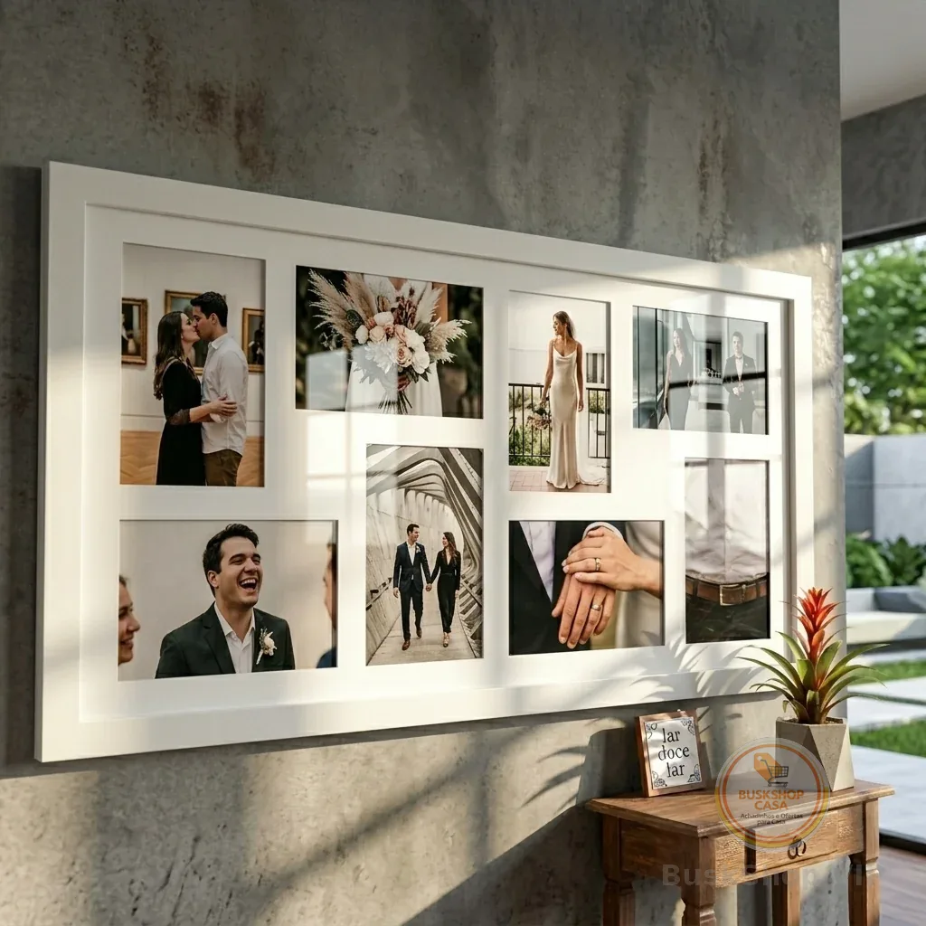 quadros decorativos  8 fotos 10X15 porta retrato decoração elegante de parede escolha o modelo