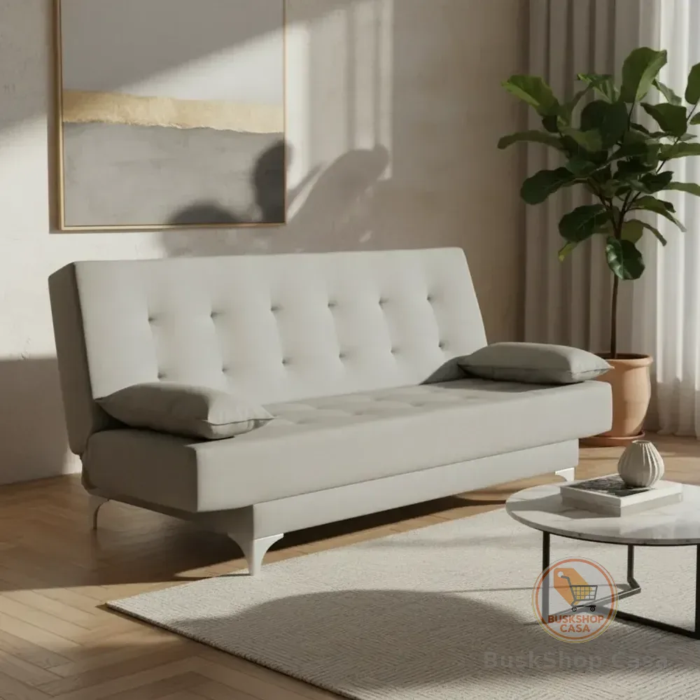 Sofá Cama Reclinável Linho Cinza Canada 3 Lugares