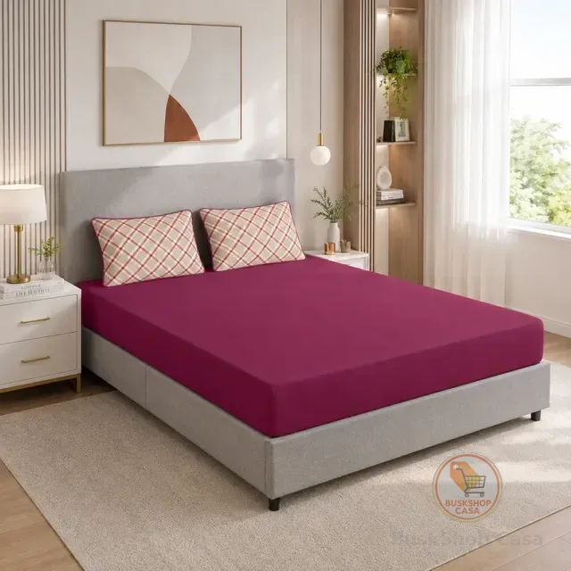 Jogo De Cama Lençol Casal 3pç C/ 2 Fronha 100% Algodão Malha