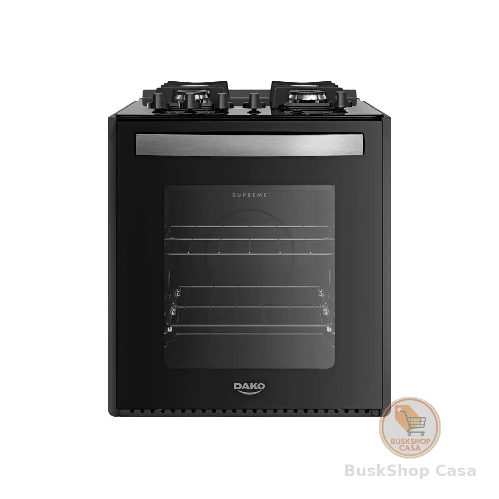 Fogão 4 Bocas de Embutir Dako Supreme Mesa de Vidro Bivolt - Preto