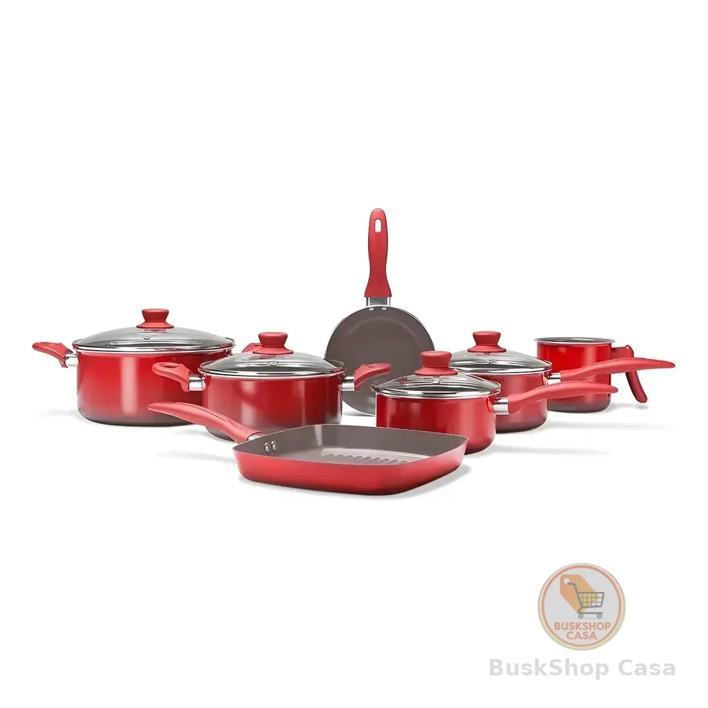 Conjunto De Panelas 7 Peças Smart Plus Vermelha- Brinox Cor Vermelho