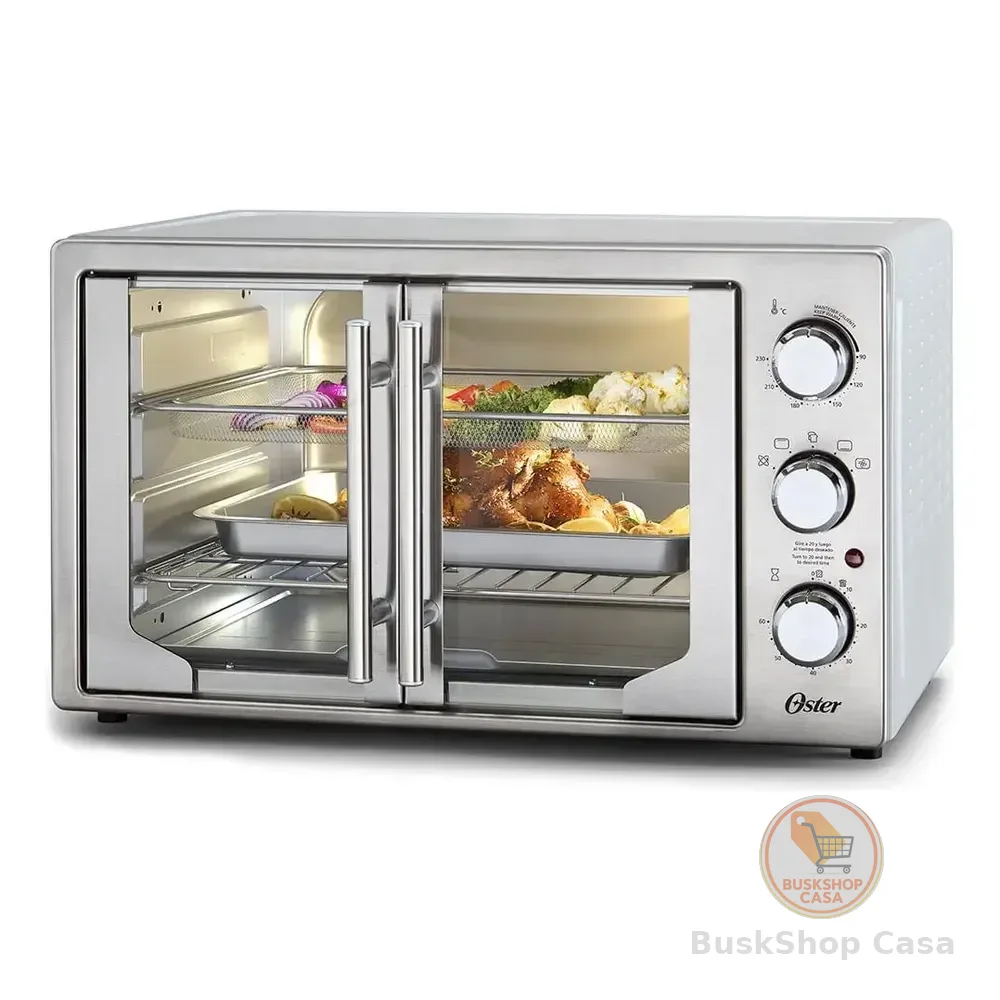 Forno E Fritadeira Sem Óleo Oster 42l French Door 2 Em 1 Cor Prateado Tssttvfdmaf 127v