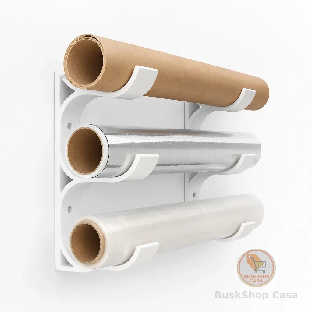 Suporte Organizador para Rolos de Cozinha 3 Níveis | Papel Alumínio e PVC