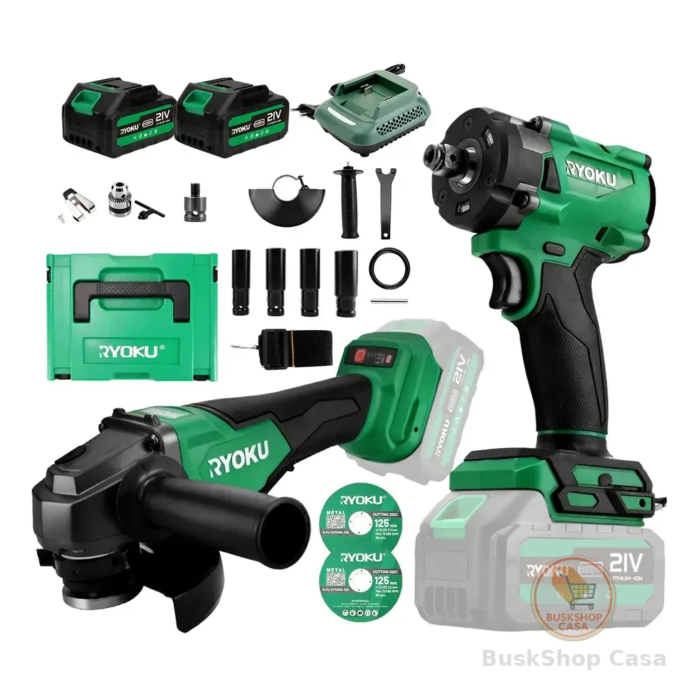 Chave De Impacto+ Esmerilhadeira Lixadeira Kit Brushless 21v
