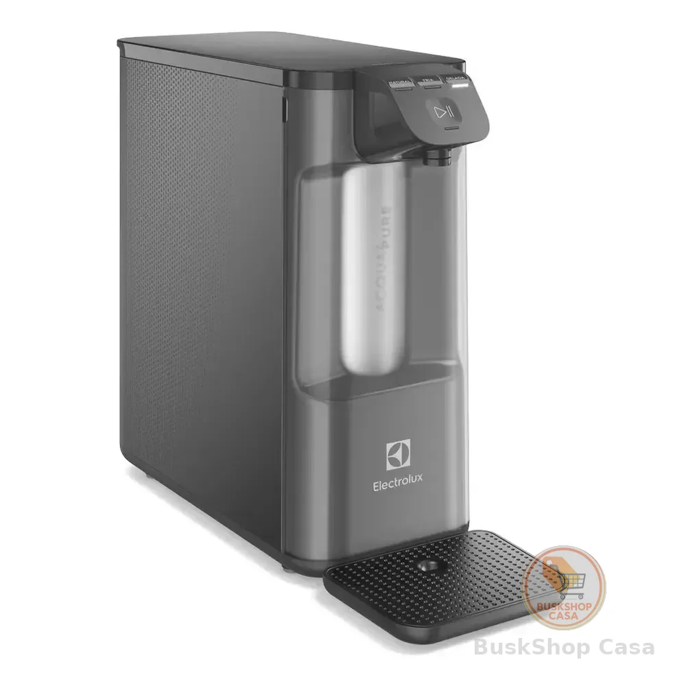 Purificador De Água Gelada Fria E Natural Eletrônico Placa Compacto Electrolux Pe12g Com Filtro Carvão 6 Meses Ou 3000l Painel Touch Cinza 127/220v