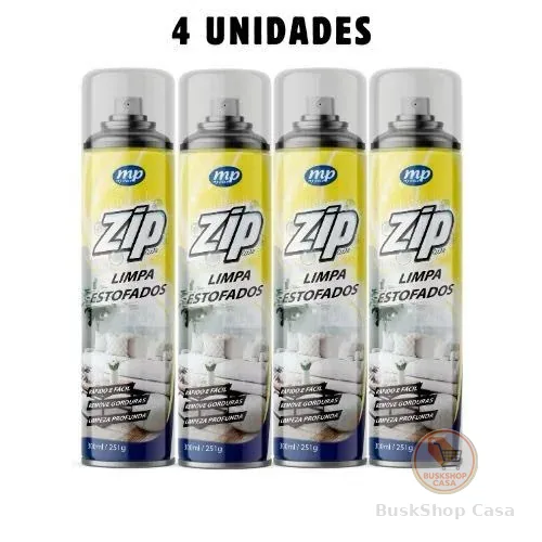 Espuma Spray Zip Clean 300ml Limpa a Seco Sofá, Estofado, Banco de Carro Limpeza Profunda