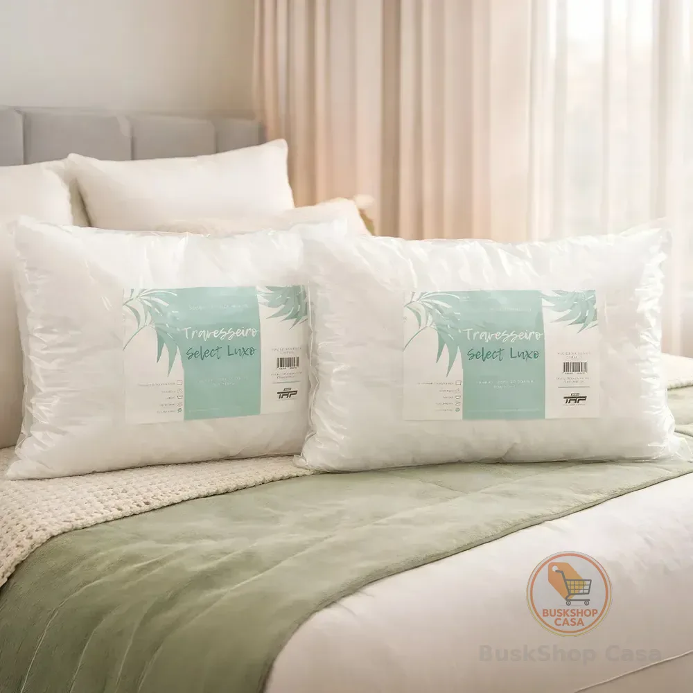 Kit 2 Travesseiros Fibra Siliconada 70x50 Ajustável Zíper Macio Select Luxo Branco