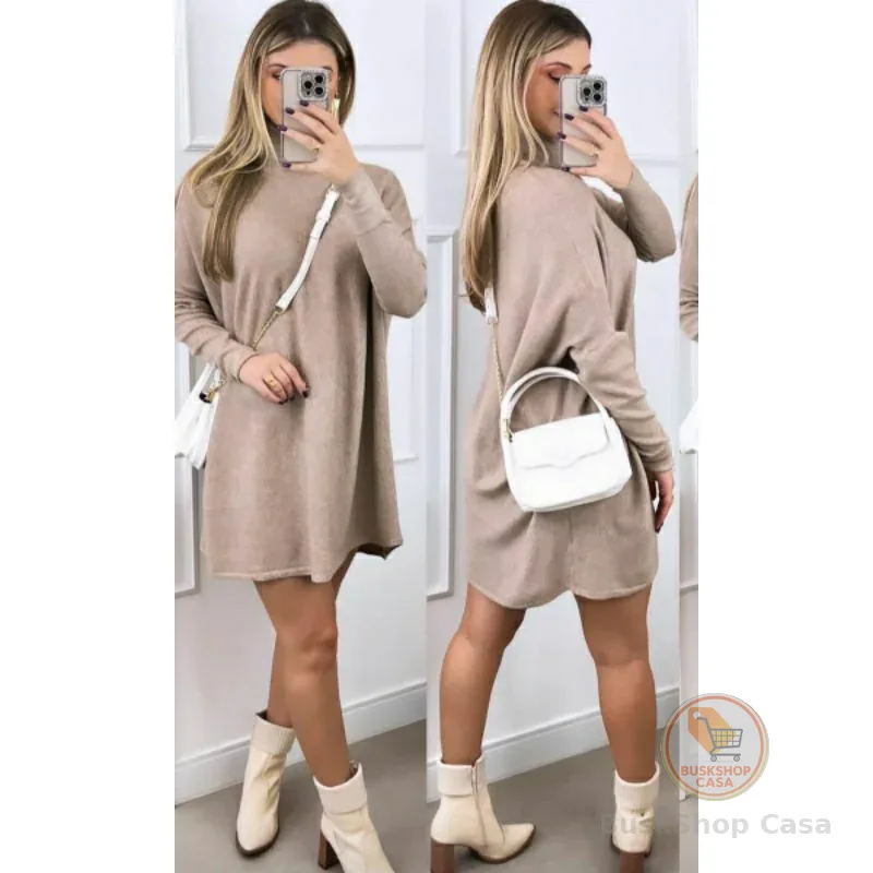 Poncho feminino Max blusão lanzinha gola alta, mini vest