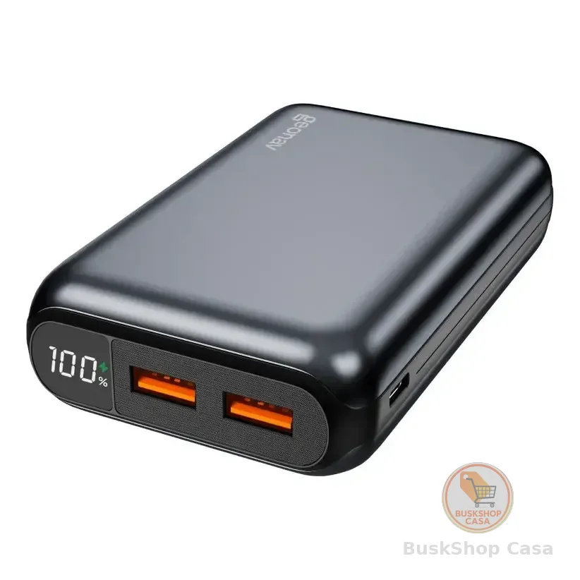 Carregador Portátil 20000mah Com Carregamento Rápido Geonav Preto