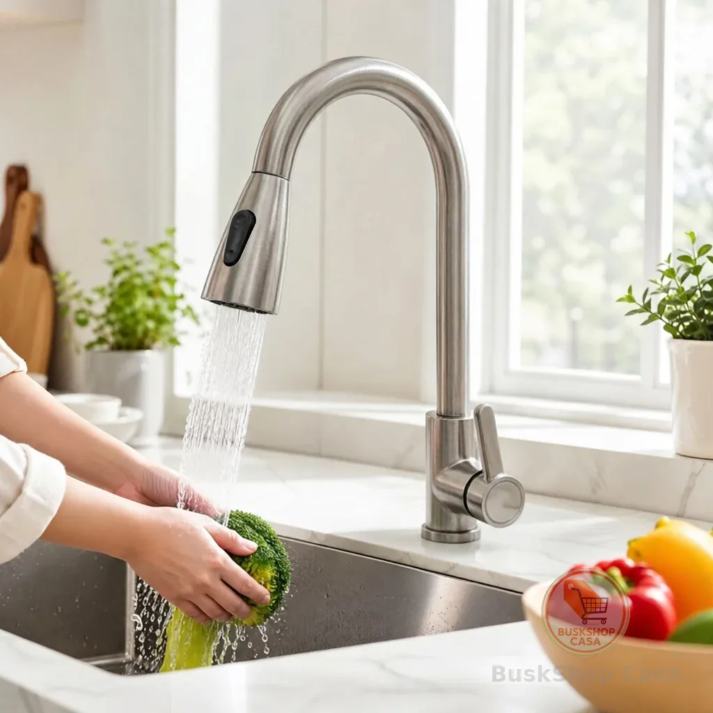 Torneira Disponível Para Pia De Cozinha Torneiras De Mistura De Aço Inoxidável 360 ° Sensor De Giratória Removível Água