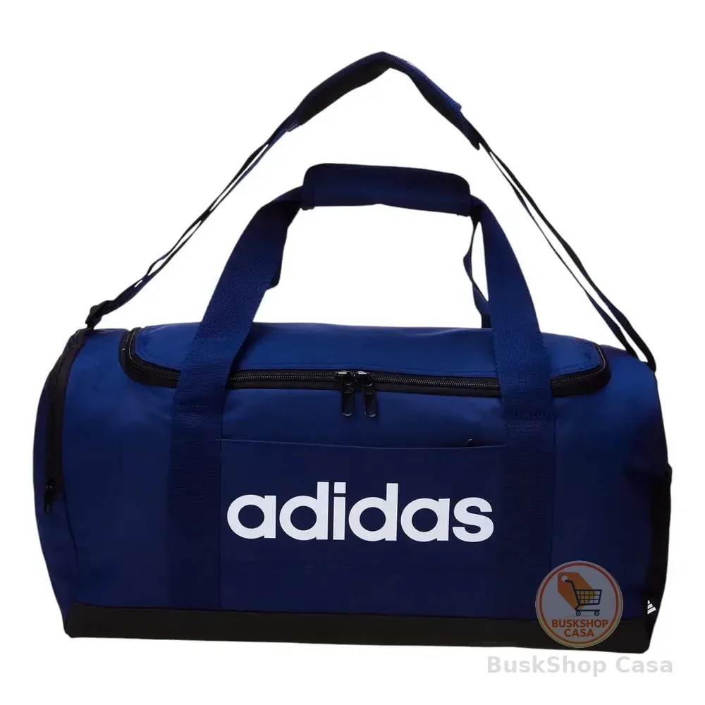 Mala Duffel Linear Pequena Azul E Preto adidas