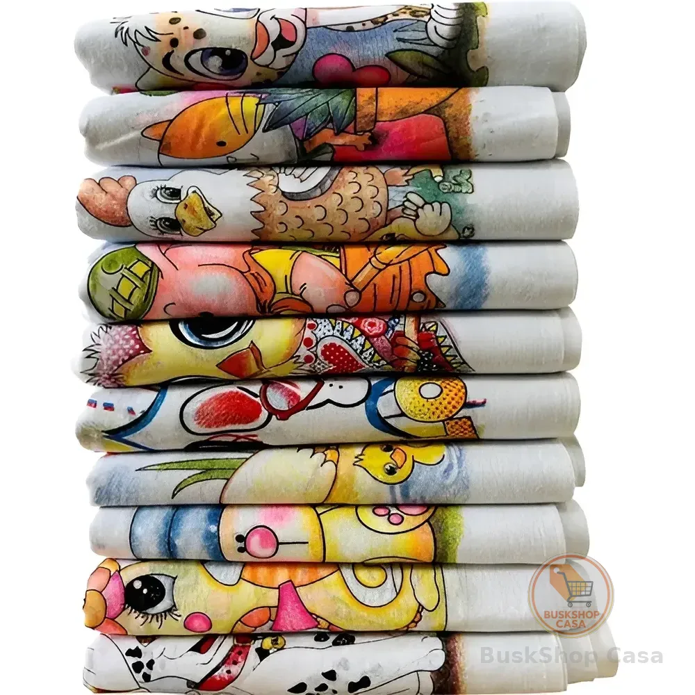 Kit 10 Pano De Prato Estampado 100% Algodão - 35cm X 60cm
