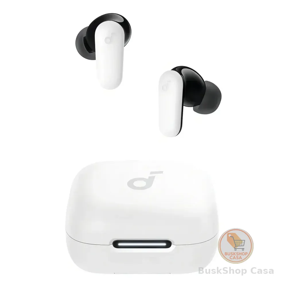 Fone De Ouvido Bluetooth 5.4 Soundcore P30i Da Anker, Cancelamento De Ruído Adaptativo, Graves Poderosos, 45h De Reprodução, Estojo 2-em-1 Com Suporte Para Celular, Ip54, Fone Sem Fio Tws, Branco