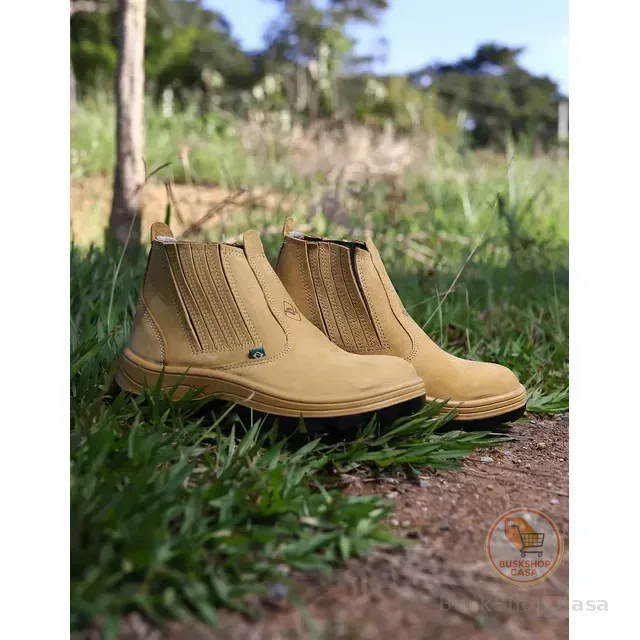 Botina Masculina De Couro Legítimo Flexfort Bota Confortável