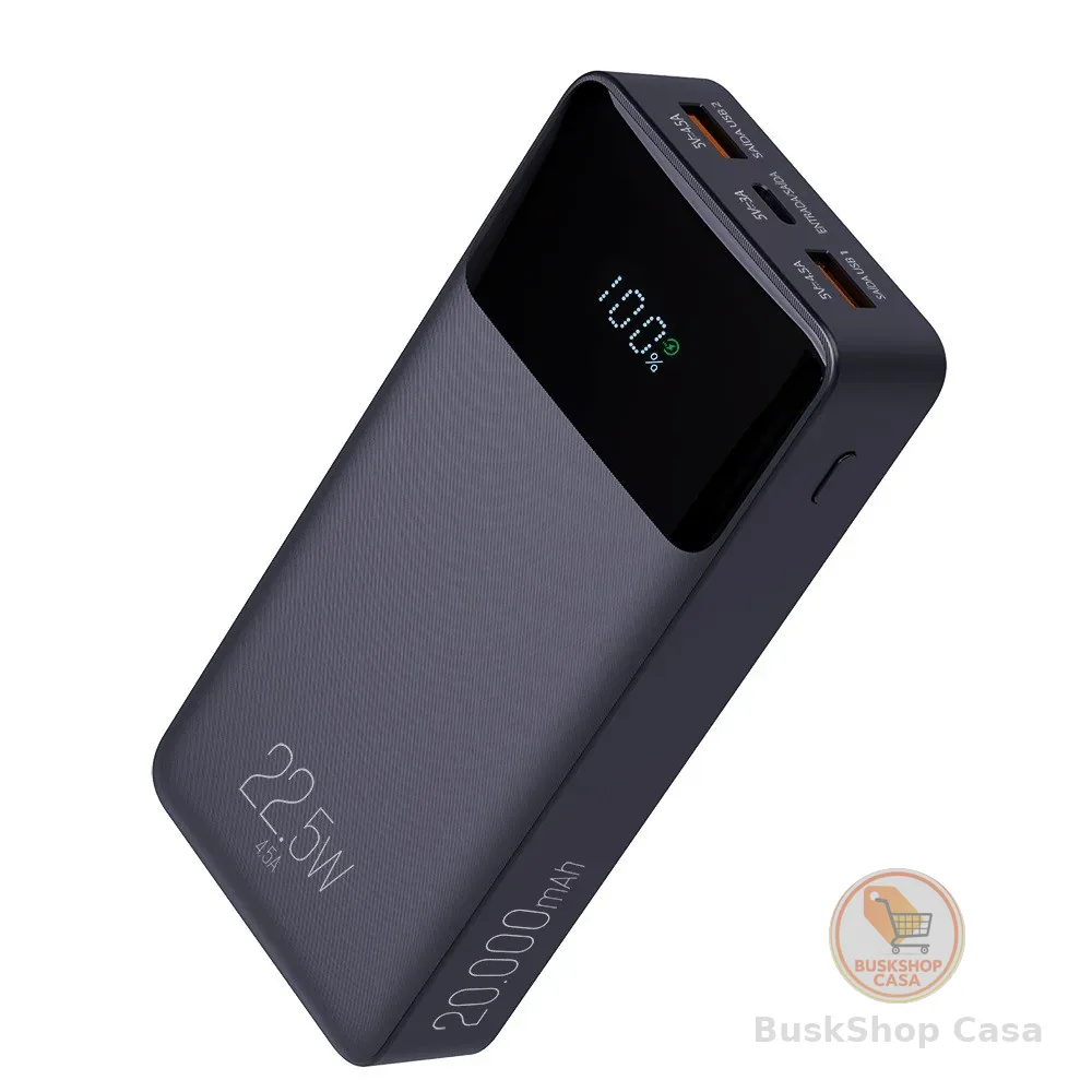 Power Bank Carregador Portátil, Display Indicador, 20000mAh 22.5W, Turbo, Preto, PB200BK, ELG