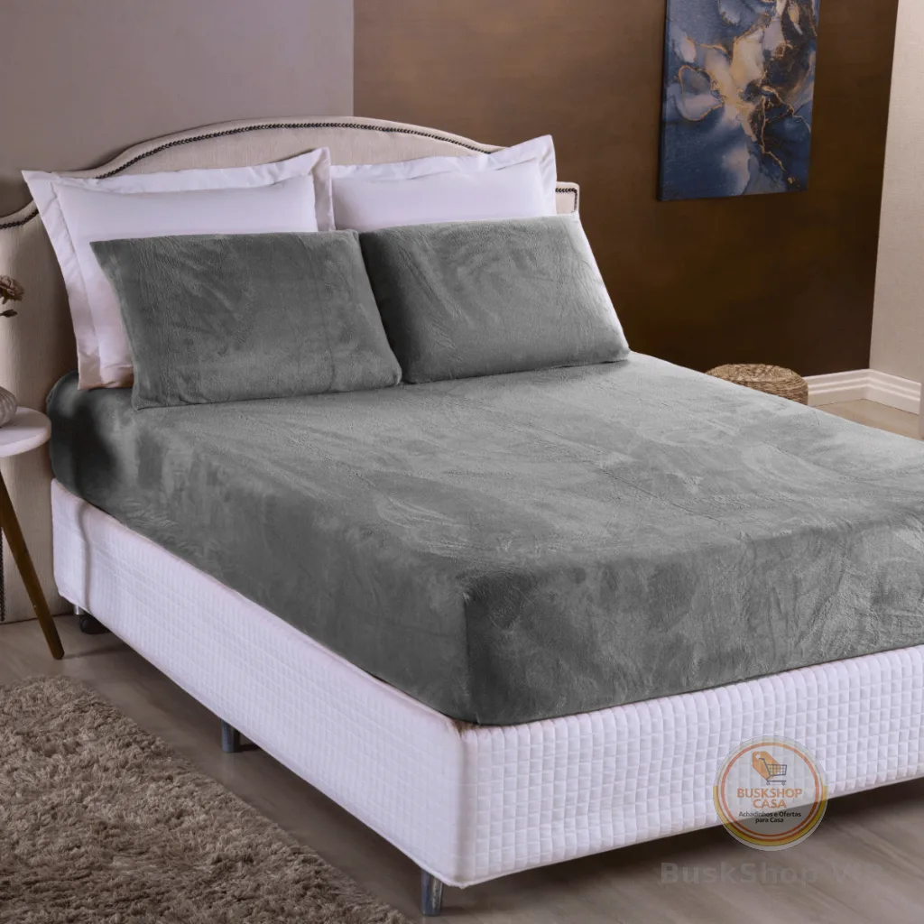 Jogo de Lençol Plush Com Elástico Pelúcia Inverno Quente Macio Para Cama Solteiro\Casal\Queen\King