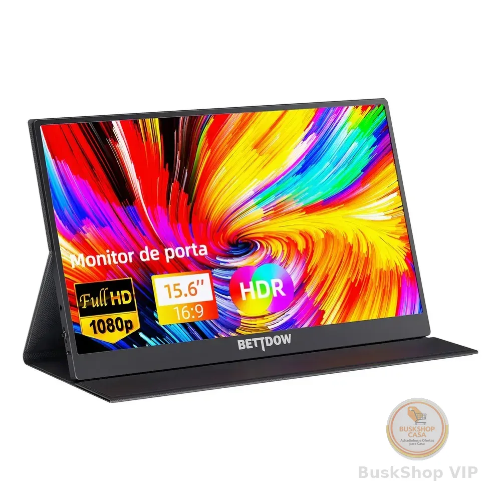 Monitor Portátil Gamer Bettdow 15.6'' Full Hd 60hz Ips Compatível 4k Preto 127/220v