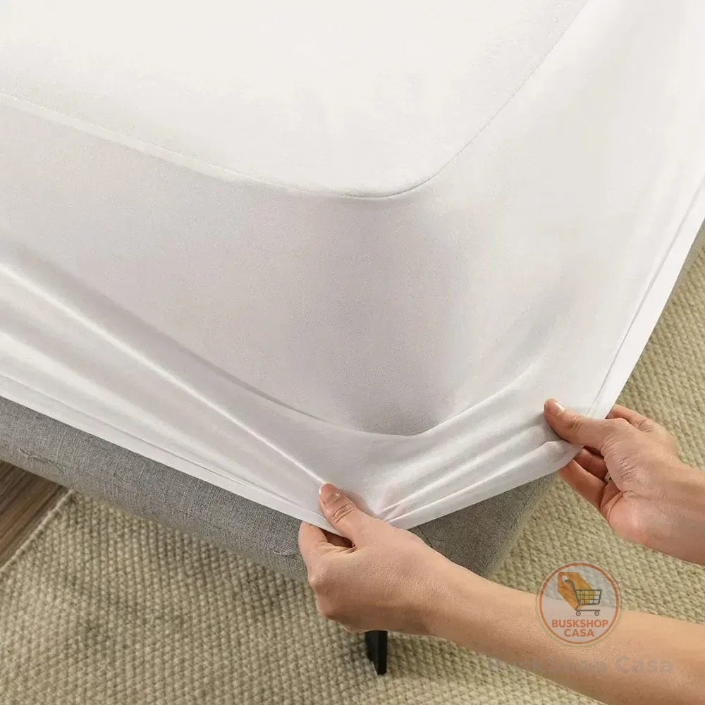 Protetor De Colchão Queen Essence Impermeável Branco Hotelaria Karsten Liso
