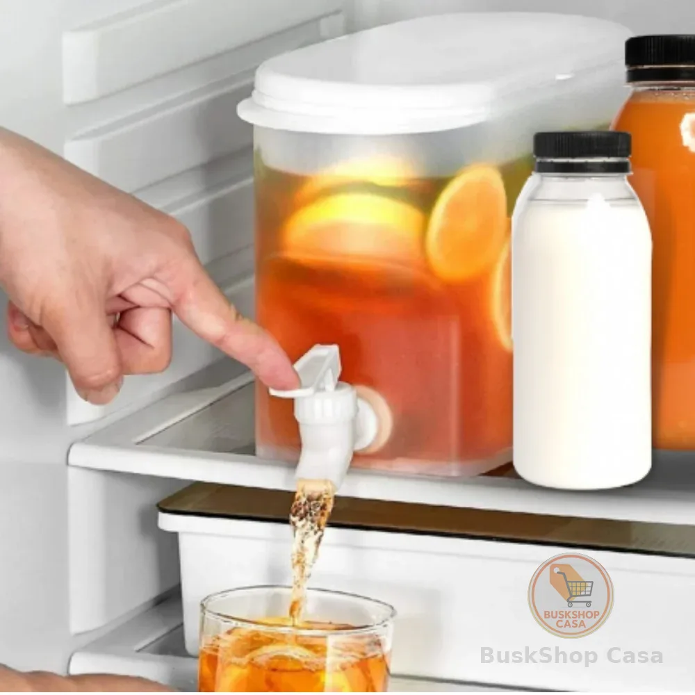 Suqueira Plastica Com Tampa Geladeira Com Torneira Capacidade 3 Litros Água Saborizada Verão
