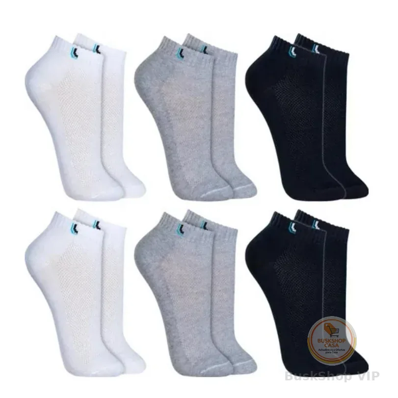 Kit com 12 Pares Cano Curto Algodão Sport para o dia a dia