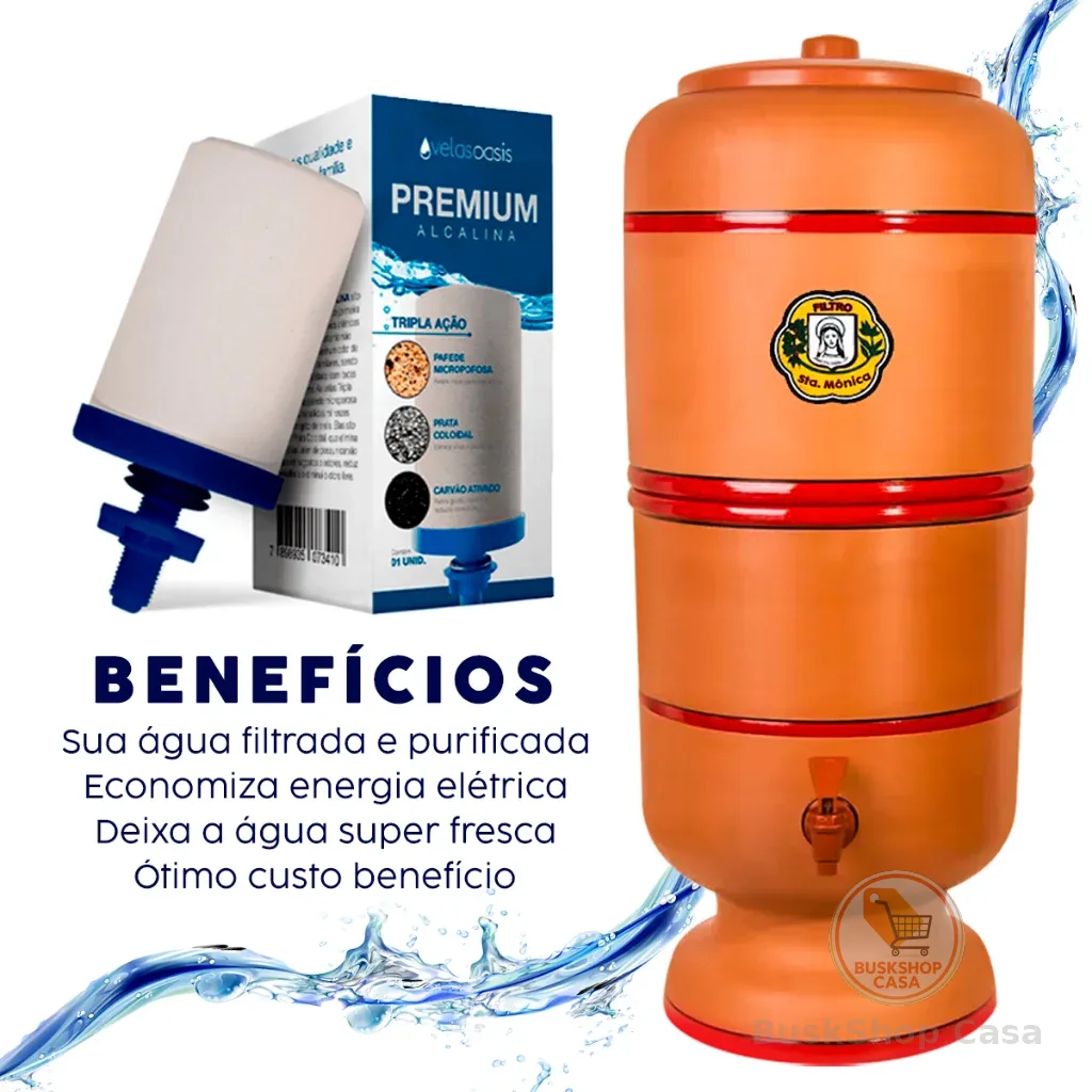Filtro de Barro 6 litros C/ Boia Vela e Torneira