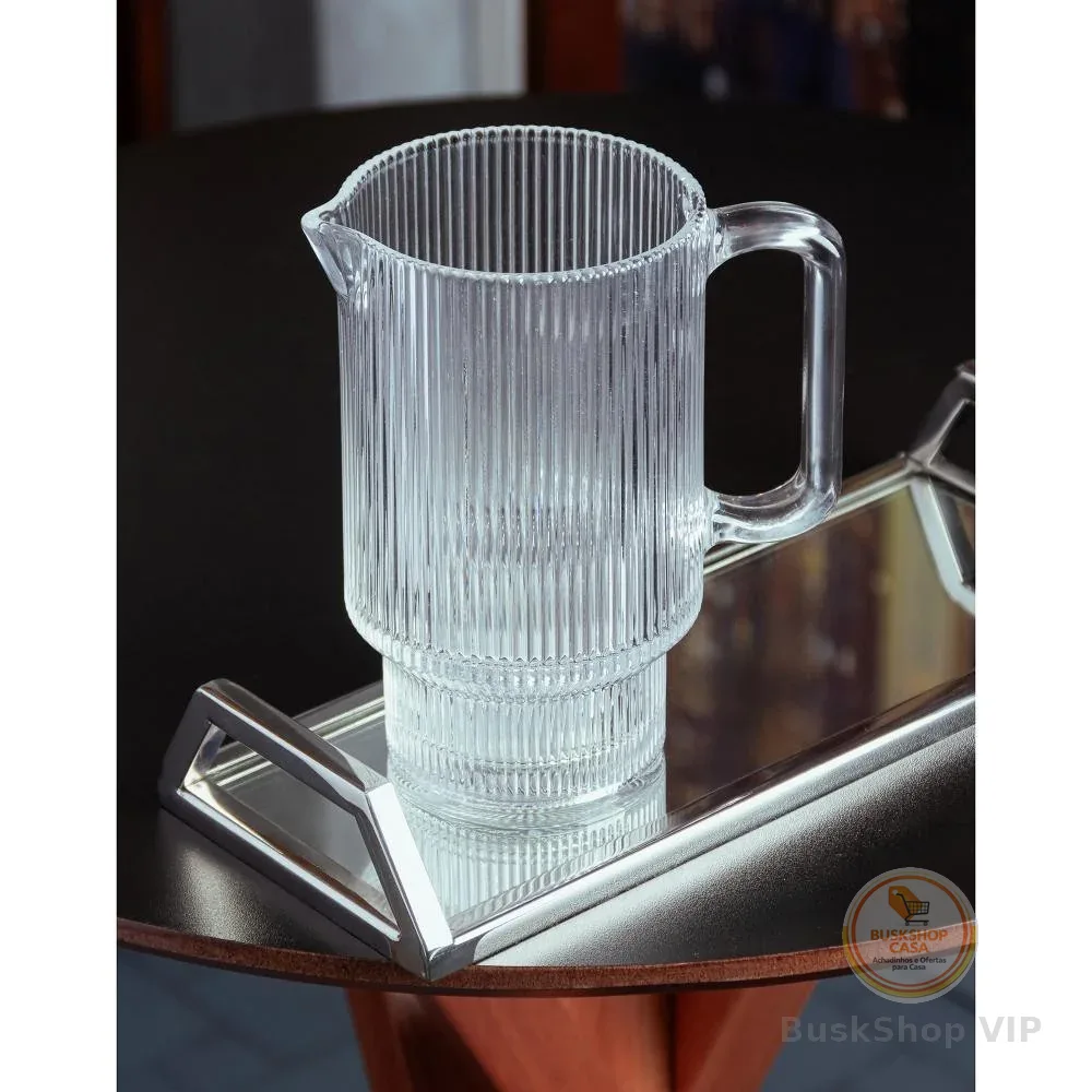 Jarra Wolff Lines Cristal 900ml Design Moderno para Água e Bebidas