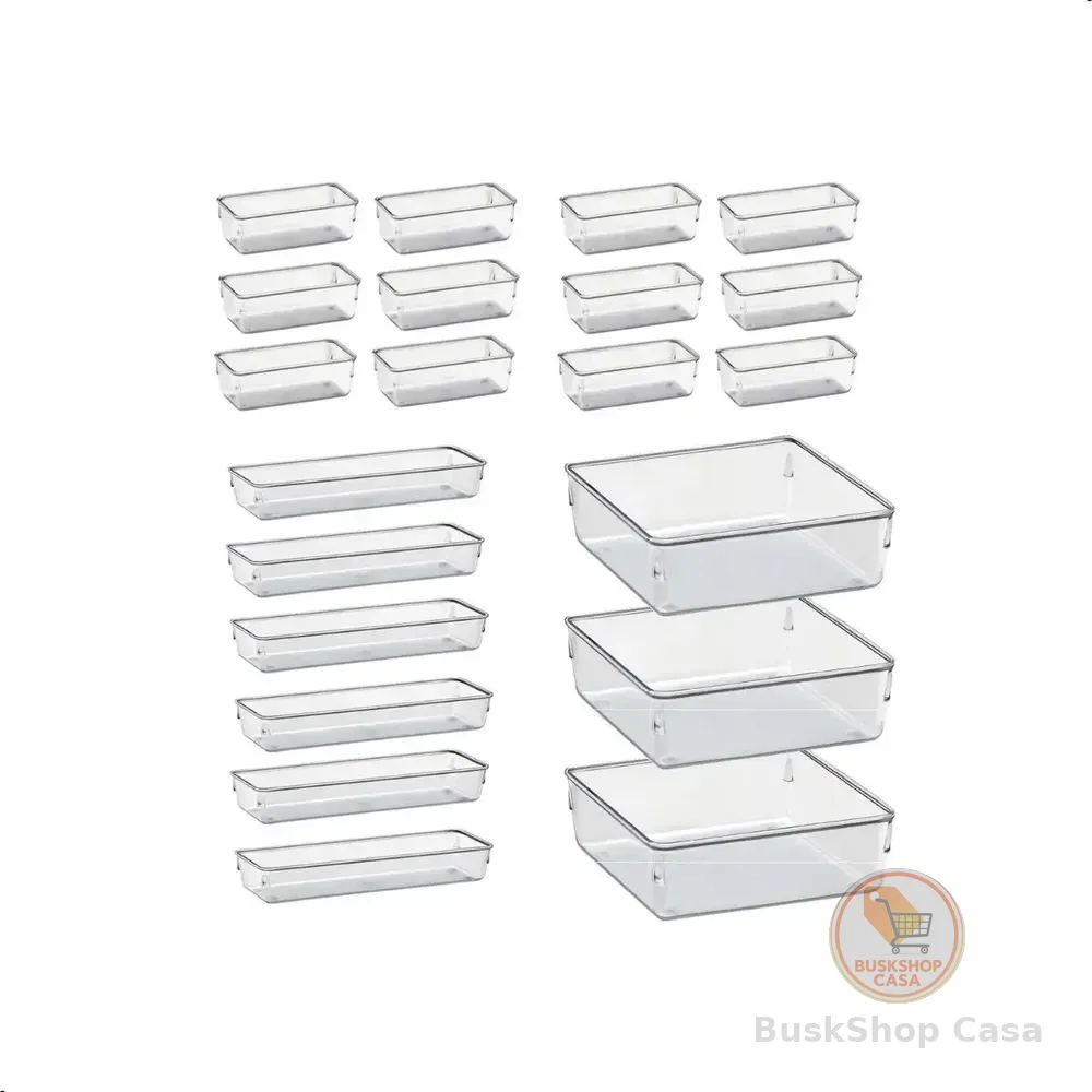 Kit 21 Organizador Multiuso Modular Gavetas Acrilico Rebirth
