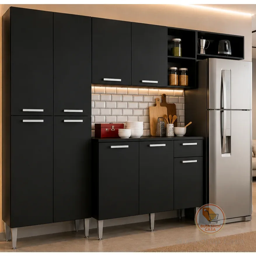 Cozinha Compacta Pequim Multimóveis V2933 com Balcão