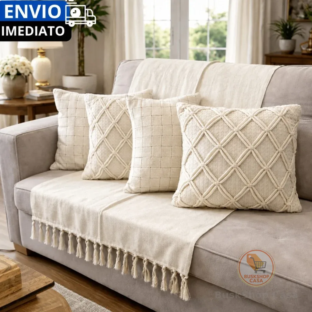 CAPAS DE ALMOFADAS FEITAS A MÃO - ALGODÃO ARTESANAIS PREMIUM ELEGANTE DECORAÇÃO SALAS SOFÁS OU CAMAS