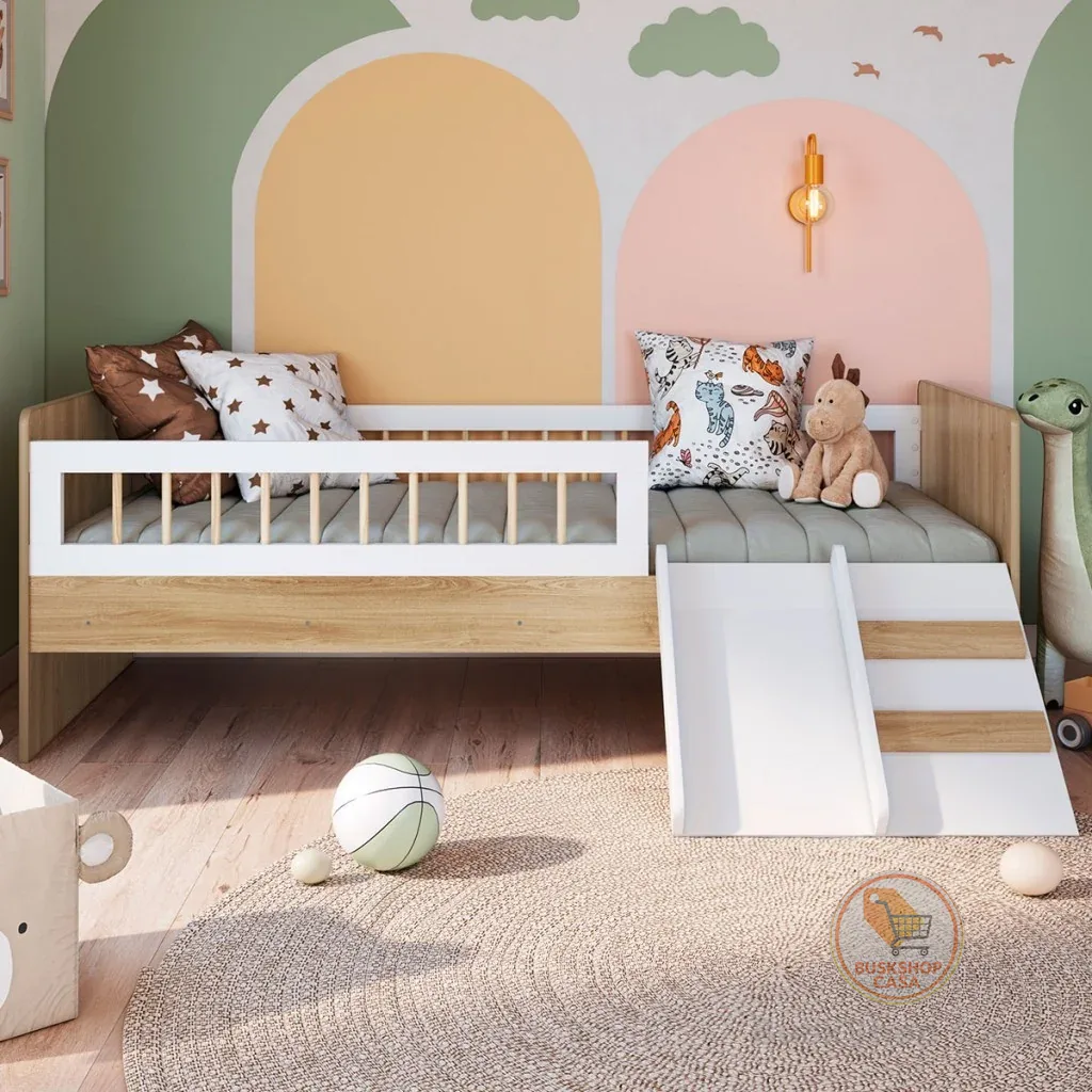 Cama Infantil Montessoriana Affetto com Escada e Escorregador