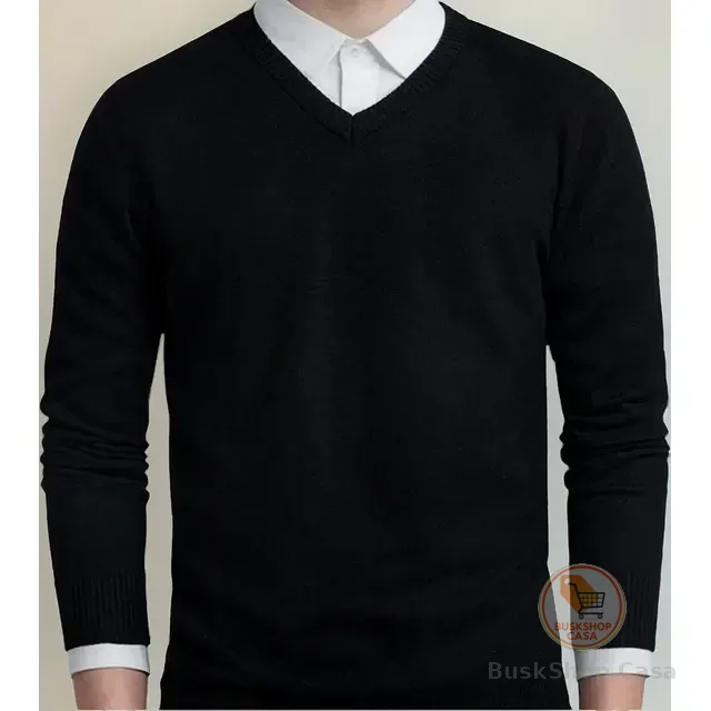 Suéter Masculino Gola V Malha Blusa Slim Inverno